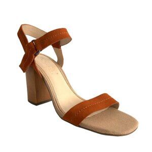 Splendid Suede Block Heel Slingback Open toe Sandals Brown 8.5